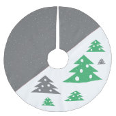 Einfache moderne grüne Graue Weihnachtsbaume Polyester Weihnachtsbaumdecke (Vorderseite)