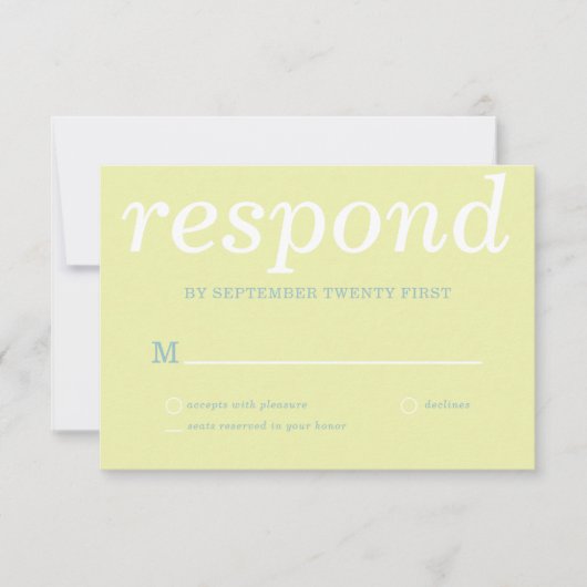Einfache moderne Grüne Hochzeit RSVP Karte (Vorderseite)