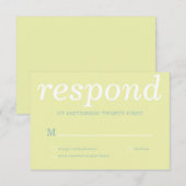 Einfache moderne Grüne Hochzeit RSVP Karte (Vorne/Hinten)