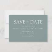 Einfache, moderne, grüne Hochzeit Sichern Sie das  Save The Date (Vorderseite)