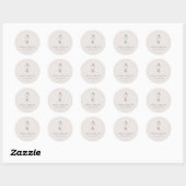Einfache moderne grüne Mongram-Mix-Hochzeit Runder Aufkleber (Blatt)