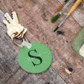 Einfache, moderne grüne Monogram, erster Vorname Schlüsselanhänger