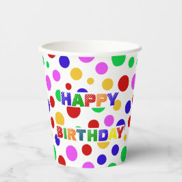 Einfache, moderne, grüne Polka-Punkt-Geburtstagspa Pappbecher