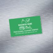 Einfache moderne grüne Reinigungsfirma Magnetische Visitenkarte (Beispiel)