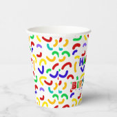 Einfache, moderne, grüne Sprinkle Geburtstagsparty Pappbecher (Rechts)