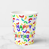 Einfache, moderne, grüne Sprinkle Geburtstagsparty Pappbecher (Vorderseite)