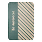 Einfache, moderne, grüne Streifen Badematte (Vorderseite Vertikal)