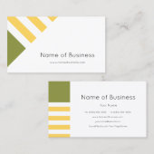 Einfache, moderne, grüne und gelbe Streifen Visitenkarte (Vorne/Hinten)