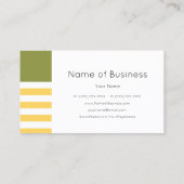 Einfache, moderne, grüne und gelbe Streifen Visitenkarte (Rückseite)