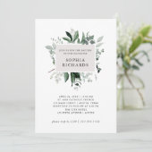 Einfache moderne Grünfläche| Neutrale geschlechtss Einladung (Stehend Vorderseite)