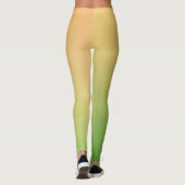 Einfache, moderne, grüngelb-orangefarbene Farbe Leggings (Rückseite)