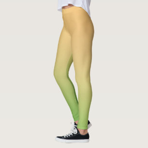 Einfache, moderne, grüngelb-orangefarbene Farbe Leggings