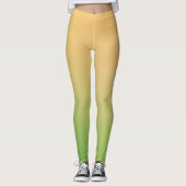 Einfache, moderne, grüngelb-orangefarbene Farbe Leggings (Vorderseite)