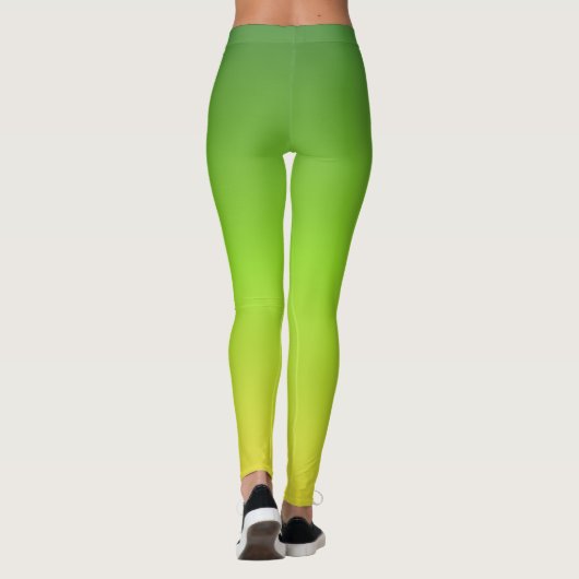 Einfache moderne, grüngelbe Farbe Leggings (Rückseite)