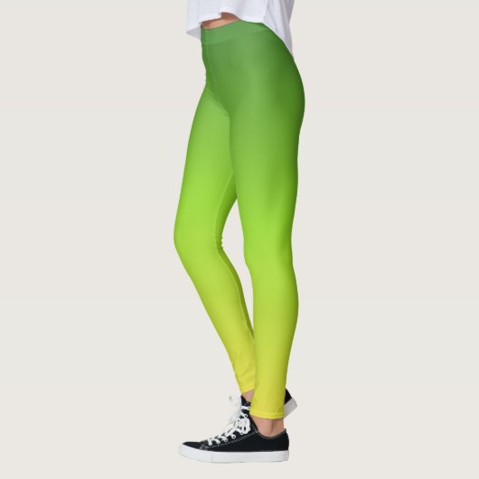 Einfache moderne, grüngelbe Farbe Leggings (Links)
