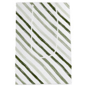 Einfache moderne Grünstreifen Wasserfarben Weihnac Mittlere Geschenktüte (Rückseite)