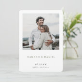 Einfache moderne Grüntexte mit Foto für Grenzen Save The Date (Stehend Vorderseite)
