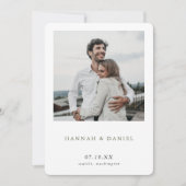 Einfache moderne Grüntexte mit Foto für Grenzen Save The Date (Vorderseite)
