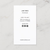 Einfache moderne Haar Stylist Schere Schwarz Visitenkarte (Rückseite)