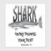 Einfache moderne Hai-Bite-Whimsiktypografie Aufkleber (Blatt)