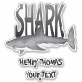 Einfache moderne Hai-Bite-Whimsiktypografie Aufkleber (Vorderseite)