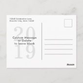 Einfache Moderne Hallo Frohes Neues Jahr Foto Postkarte (Rückseite)