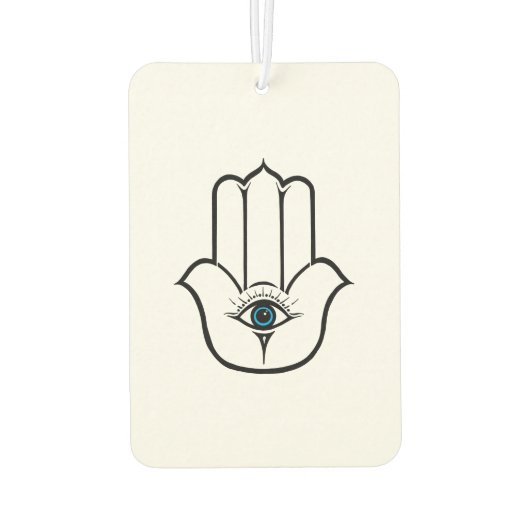 Einfache moderne Hamsa Hand Fatima Autolufterfrischer (Rückseite)