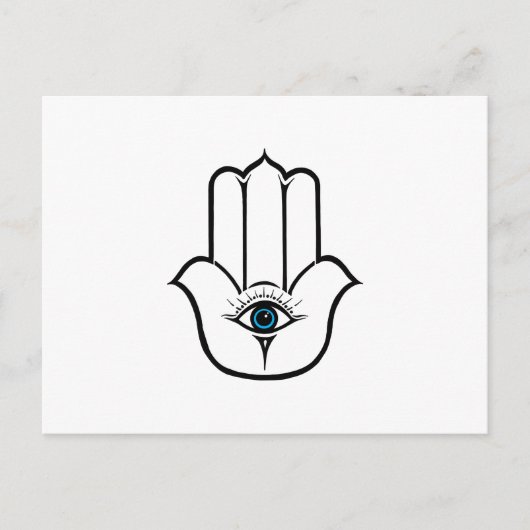 Einfache moderne Hamsa Hand Fatima Postkarte (Vorderseite)