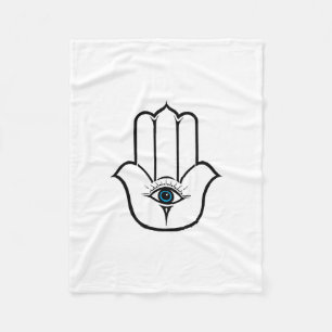 Einfache moderne Hamsa Hand von Fatima Fleecedecke