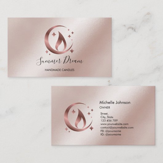 Einfache, moderne, handgefertigte Honig-Kerze-Visi Visitenkarte (Vorne/Hinten)