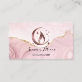 Einfache, moderne, handgefertigte Honig-Kerze-Visi Visitenkarte