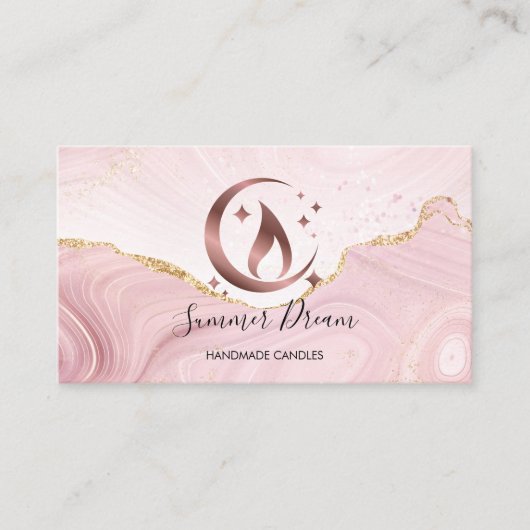 Einfache, moderne, handgefertigte Honig-Kerze-Visi Visitenkarte (Vorderseite)