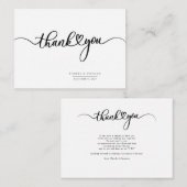 Einfache moderne handgeschriebene Dankbarkeit Mitteilungskarte (Vorne/Hinten)
