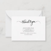 Einfache moderne handgeschriebene Dankbarkeit Mitteilungskarte (Rückseite)