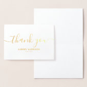 Einfache moderne, handgeschriebene Dankeschön Folienkarte (Anzeige)