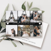 Einfache moderne handgeschriebene FotoCollage schw Dankeskarte