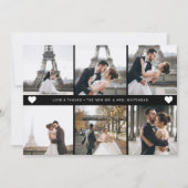 Einfache moderne handgeschriebene FotoCollage schw Dankeskarte (Vorderseite)