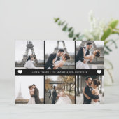 Einfache moderne handgeschriebene FotoCollage schw Dankeskarte (Stehend Vorderseite)