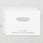 Einfache moderne handgeschriebene FotoCollage schw Dankeskarte (Rückseite)