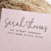 Einfache, moderne, handgeschriebene Rücksendeadres Gummistempel