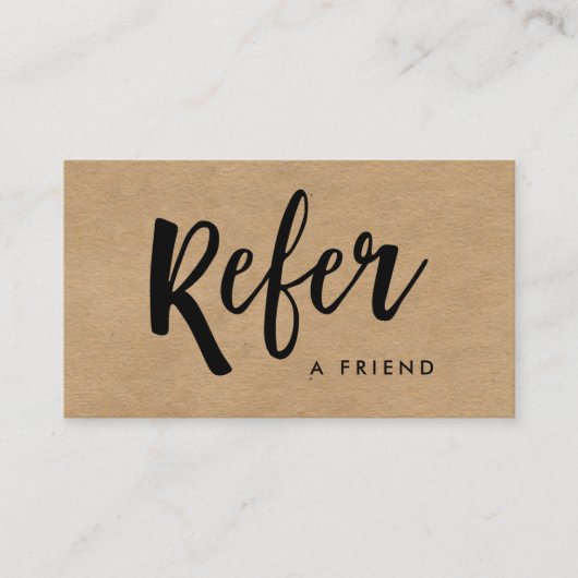 Einfache, moderne, handgeschriebene Skripte | Kraf Empfehlungskarte (Vorderseite)