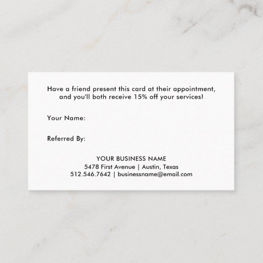 Einfache, moderne, handgeschriebene Skripte | Rotg Empfehlungskarte (Rückseite)