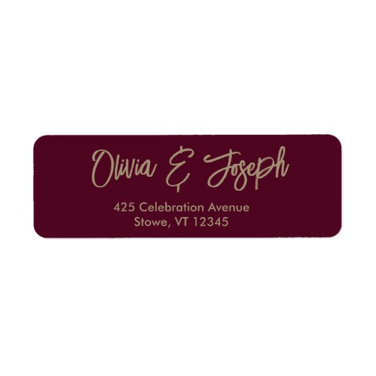 Einfache, moderne, handgezeichnete Script Burgundy (Vorne)