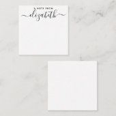 Einfache, moderne Handschrift eines Kommentars aus Mitteilungskarte (Vorne/Hinten)