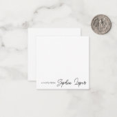 Einfache, moderne Handschrift eines Kommentars aus Mitteilungskarte (Vorderseite/Rückseite Beispiel)