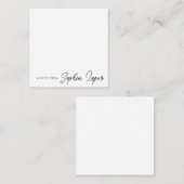 Einfache, moderne Handschrift eines Kommentars aus Mitteilungskarte (Vorne/Hinten)