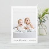 Einfache moderne Handschrift Frohe Weihnachten Fot (Stehend Vorderseite)