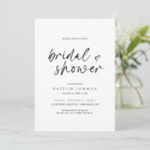 Einfache moderne Handschrift für Brautpartys Minim Einladung (Stehend Vorderseite)