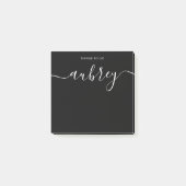 Einfache, moderne Handschrift schwarz Post-it Klebezettel (Vorderseite)