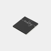 Einfache, moderne Handschrift schwarz Post-it Klebezettel (angewinkelt)